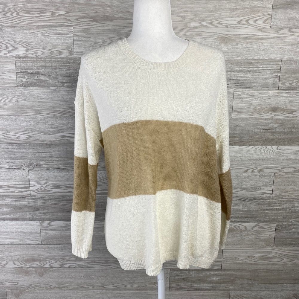 Newbury Kustom Ivory ColorBlock Pull Over Sweater